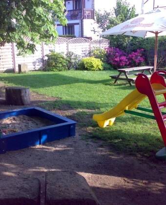 After a day of activities, relax in the hotel's garden, which also has a playground for the little ones.