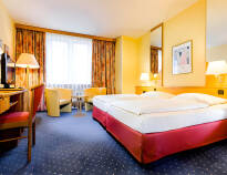 You'll stay in spacious rooms where you can get a good night's sleep after an eventful day in Dresden.