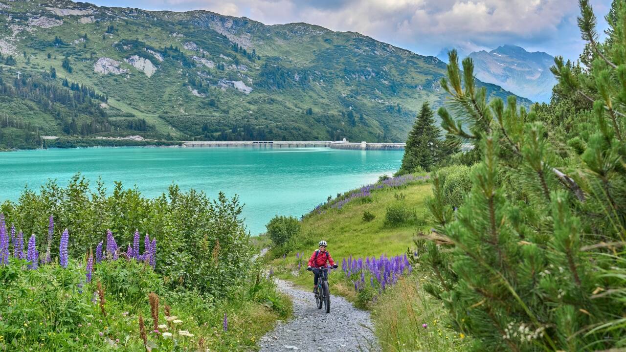 Explore Montafon by bike or e-bike, with scenic routes starting close to the hotel.