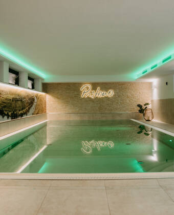 The hotel offers a lovely wellness area (renovated in 2023) where you can enjoy a dip in the indoor pool.