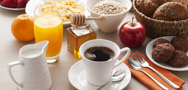 Start your day with a delicious buffet breakfast, including several organic products to choose from.