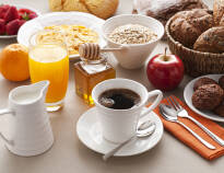 Start your day with a delicious buffet breakfast, including several organic products to choose from.