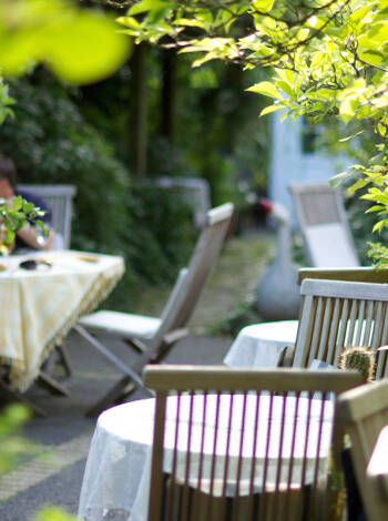 The hotel has a small patio where you can relax.