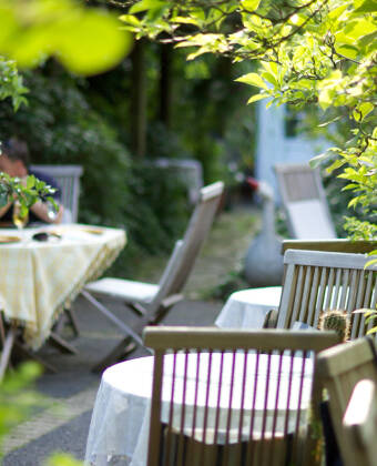 The hotel has a small patio where you can relax.