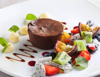 The hotel restaurant serves traditional Italian dishes and sweet desserts.