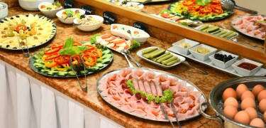 Hotel Ametyst serves a rich buffet breakfast that is included in the package.