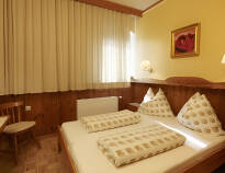 Rooms furnished with health-conscious natural materials.