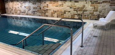 The hotel has a small wellness area, including a sauna and pool.