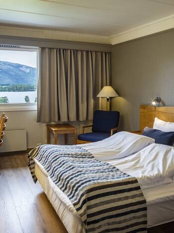 Die hellen, komfortablen Zimmer des Hotels sind ein idealer Ausgangspunkt für Ihren Aufenthalt in Vrådal.