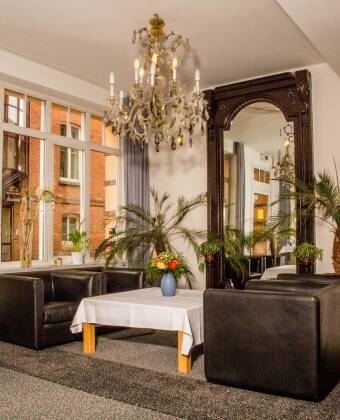 Den stemningsfulde indretning på Ringhotel Altstadt Güstrow indbyder til afslapning og hygge.
