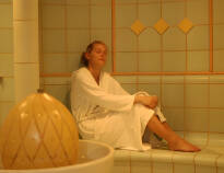 You have free access to the hotel's sauna area, where you can get a bathrobe and slippers and just relax.