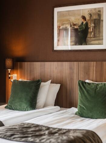 Det går att få plats upp till fyra personer på några av hotellets rum