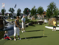 Kids will never be bored with mini golf at the hotel, and a short distance to the popular Skara Sommerland.