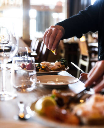 You can look forward to delicious food at the hotel, both morning and evening.