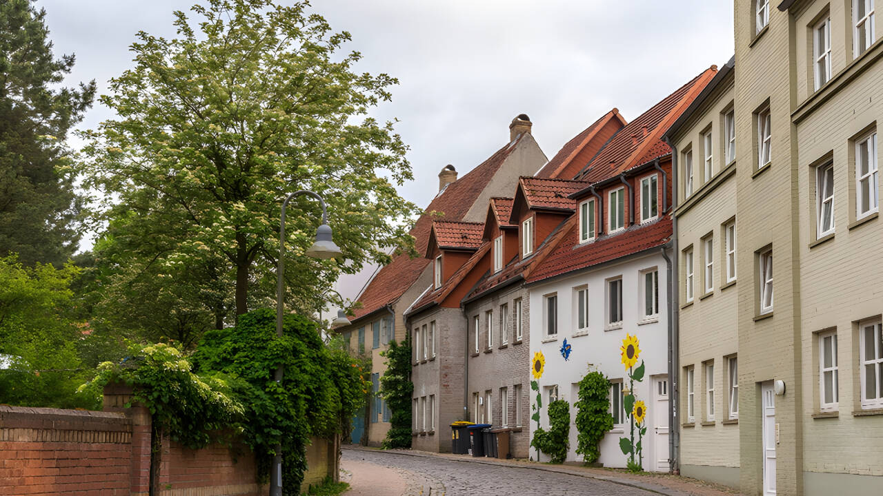Flensburg har ett charmigt centrum med små gränder och kullerstensgator.