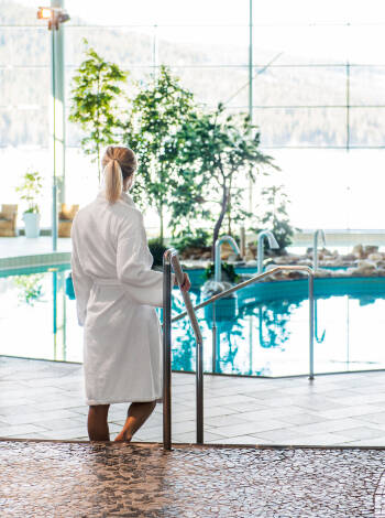 The spa area offers more than just relaxation – you can swim, enjoy saunas, or book massages and treatments.