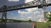 One of Rendsburg's biggest attractions is the old railway bridge, which you can get up close to along the water.