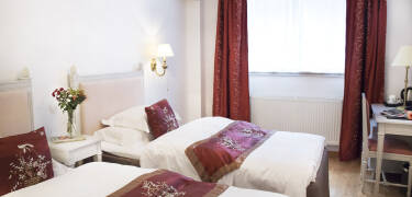 You'll soon feel at home in one of the hotel's tasteful rooms, beautifully decorated with handmade furniture.