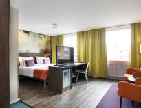 Hotellets rummelige værelser er udstyret med komfortable senge fra Carpe Diem, som sikrer at I får en god nats søvn.
