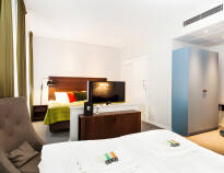 De moderne værelsene tilbyr en 4-stjernes standard, som gir dere en høy komfort under oppholdet.