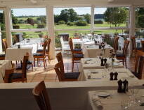 The hotel's restaurant offers an exceptional view over Stege Nor.