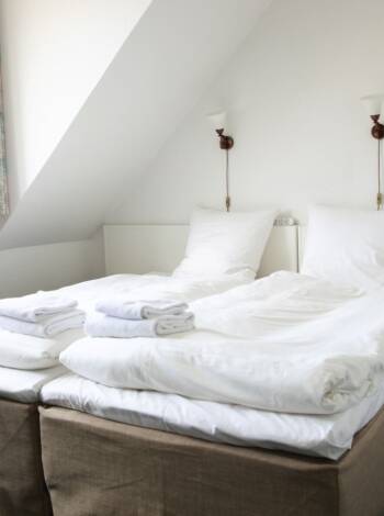 Ein Beispiel für eines der gemütlichen Doppelzimmer des Hotels
