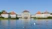 Northwest of Munich, visit the Baroque Nymphenburg Castle and see the beautiful throne rooms with gold-painted walls.
