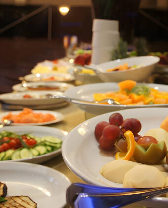 Start the day with a generous breakfast at the hotel.