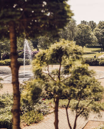 All rooms have a view of Arnbjerg Park.