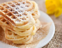 Every day between 4pm and 9pm, you can bake your own waffles, which can be enjoyed with jam and whipped cream.