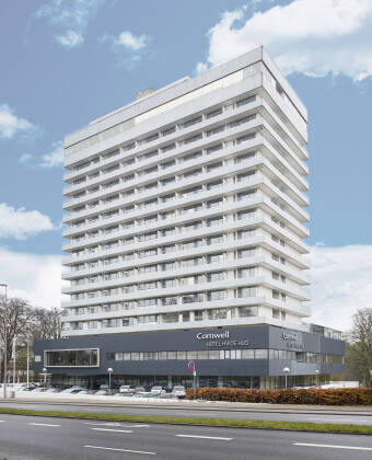 Dette 4-stjernede hotel ligger lige ved Kildeparken med de syngende træer, tæt på Aalborgs levende centrum.