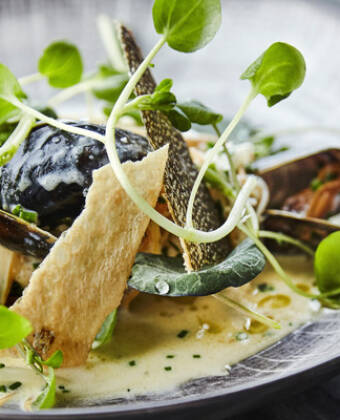 The food served at the hotel is top-notch quality with a focus on sustainability