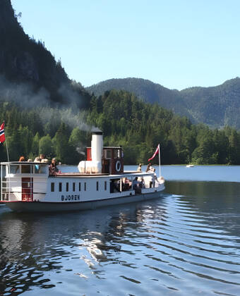 Take a trip on the Byglandsfjorden with the D/S Bjoren, which was built in 1866 at a small shipyard in the area.