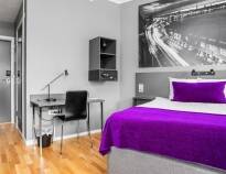 Here you will stay comfortably in elegant and bright hotel rooms with photo art.