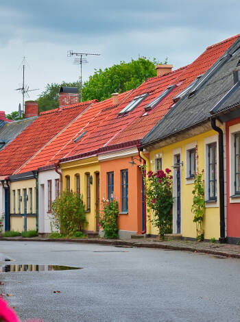 Das schöne, historische Hotel liegt im Zentrum von Ystad.