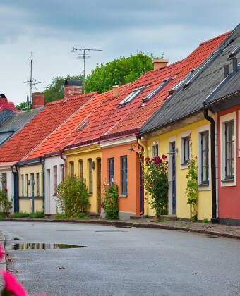 Stay at a beautiful, historic hotel in colourful Ystad.