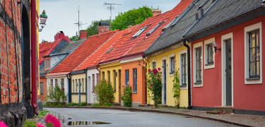 Det smukke, historiske hotel ligger i centrum af Ystad.