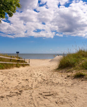 Hier wohnen Sie strandnah für einen täglichen Strandausflug.