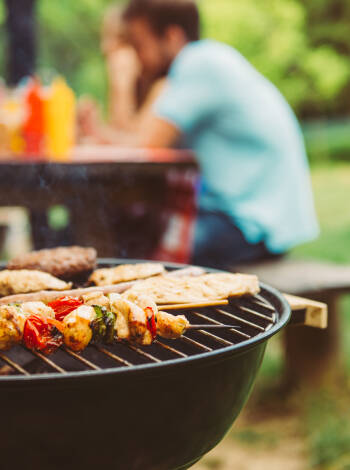 Grillplatsen är tillgänglig för användning av gästerna.