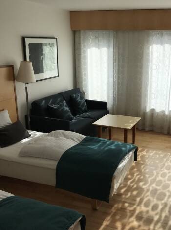 The hotel's rooms are modern and stylishly decorated
