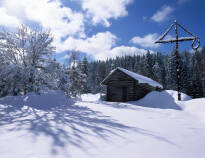 Erleben Sie die schneebedeckte Dalarna-Gegend. Nach eine langen Tag draußen in der frischen Luft können Sie in einem der gemütlichen Cafés in Tällberg entspannen.