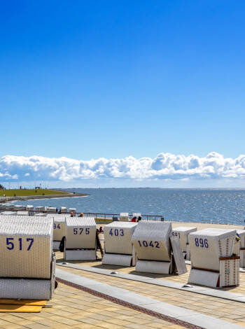 På fina dagar står stranden i Büsum till ditt förfogande med timmar av solsken.