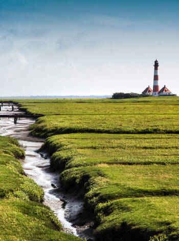 Nordfriesland med Eiderstedt-halvön erbjuder många platser att besöka.