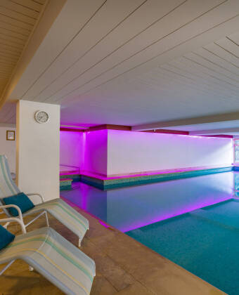 After an eventful day, relax in the hotel's small spa area, which includes an indoor swimming pool.