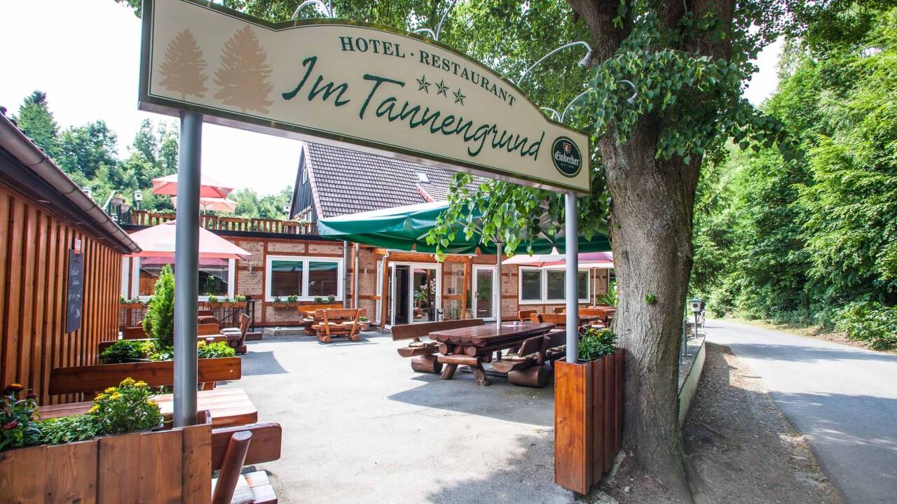 The hotel’s traditional beer garden is the perfect spot for a cold local beer.