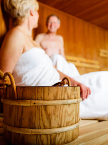 Entspannen Sie sich in der Sauna nach einem Tag voller Entdeckungen.