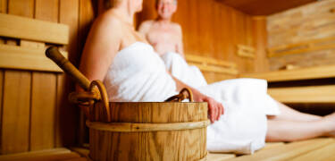 Entspannen Sie sich in der Sauna nach einem Tag voller Entdeckungen.
