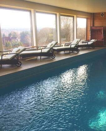Hotellet har läcker wellness-avdelning med pool, bastu och ångbad.