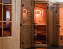 Relax in the small wellness area with 3 different saunas.