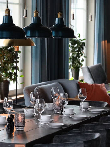 Hotellets restaurang har stort fokus på lokala råvaror och arbetar med att minimera sitt matsvinn.